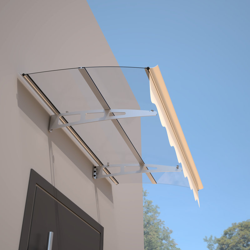 Auvent de porte 59 po x 34 po en polycarbonate et aluminium