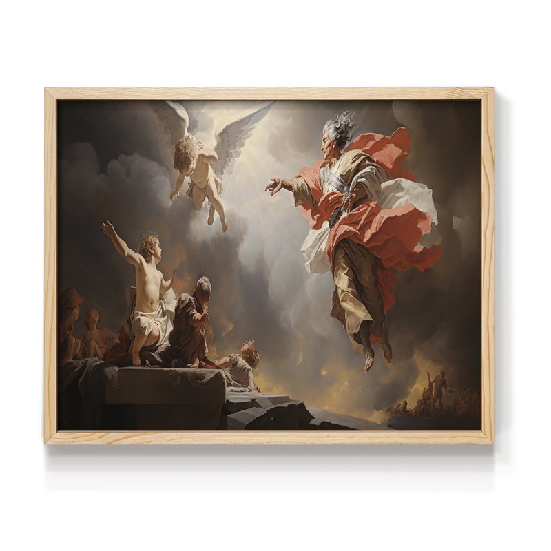 Angels From Above-XXXV - Reproduction encadrée - Restickable, H 8 po x l 10 po, Encadré naturel