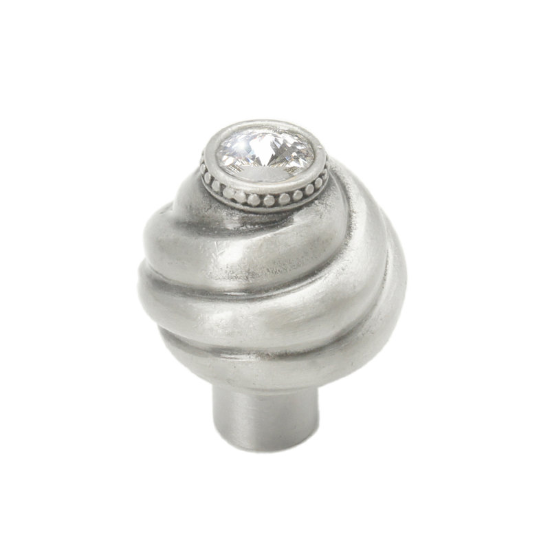Caché knob with Swarovski Clear Crystalsin Gilded Mercury, Satin