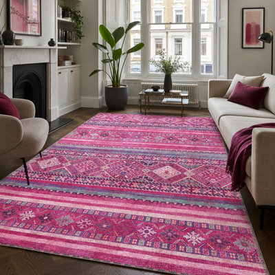 Oriental Cotton and Chenille Flatweave Area Rug