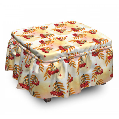 Ensemble de housse pour repose-pieds à coussin de boîte 2 pièces rowan romantique