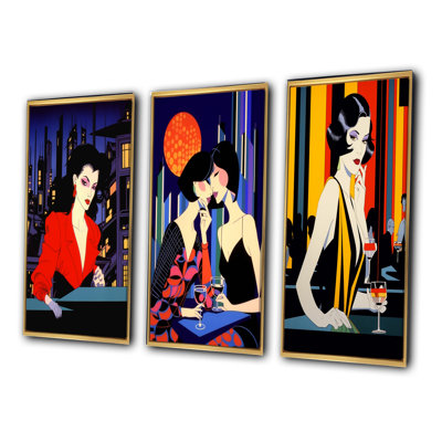 «Pop Art Night Life Diva», 3 pièces sur toile