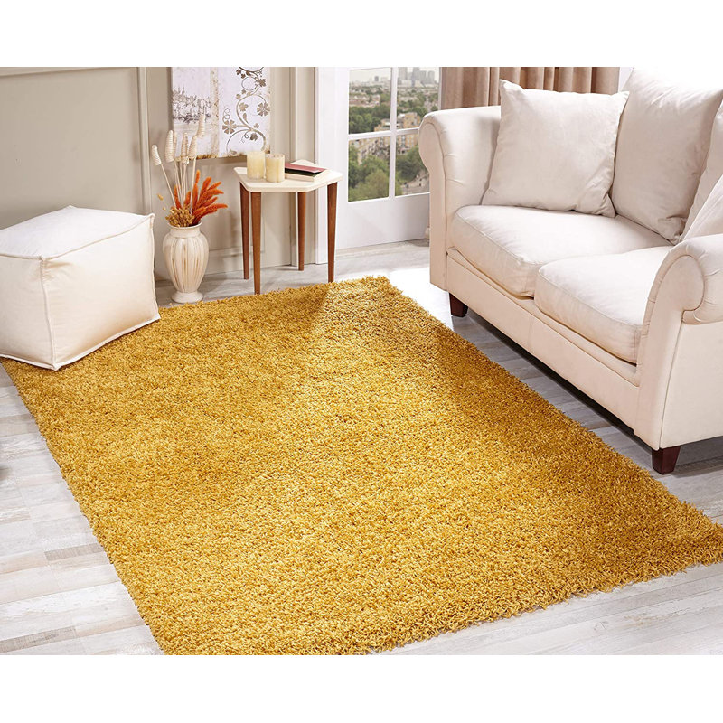 Selin Solid Colour Shag Area Rug, Rectangular 200cm x 290cm