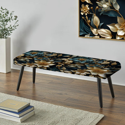 Banc rembourré floral noir Truong
