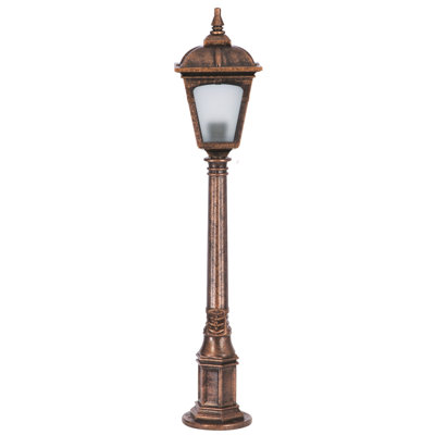 Lampe sur pied d'extérieur, design traditionnel américain, brun, 39,4 po x 7,9 po | Corps en ABS durable et capuchon en polycarbonate, douille E27 (40 W maximum), indice de protection IP65 pour la résistance aux intempéries | Parfait pour l'éclairage de jardin et de patio