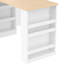 Îlot de cuisine blanc avec tiroirs, armoires à deux portes et tablettes pour la cuisine, la salle à manger, la console de rangement extensible et efficace: tablettes de cuisson à usages multiples