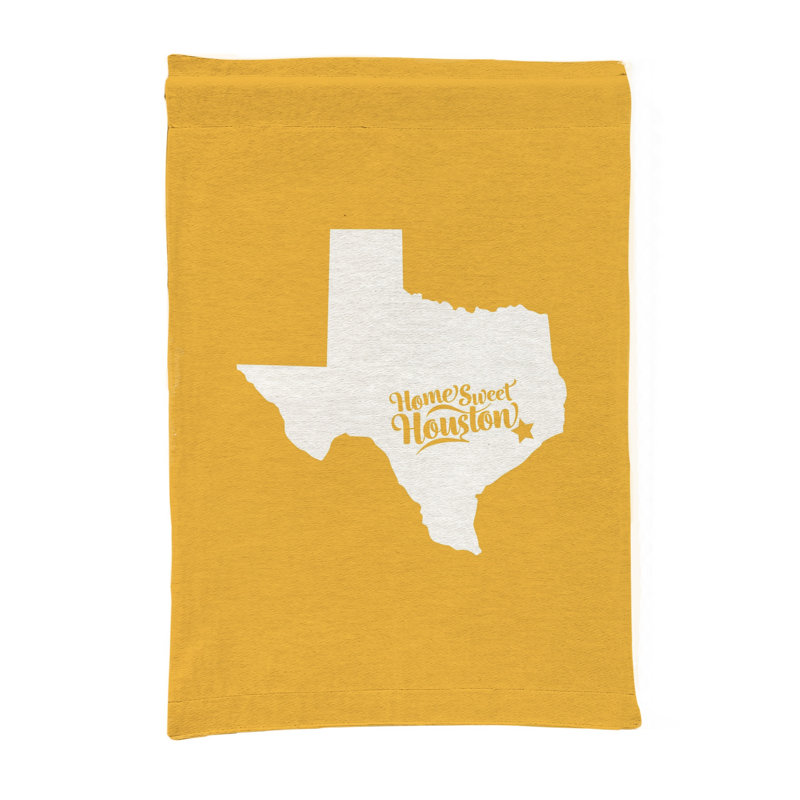 Douce maison Houston — Silhouette de l'État du Texas — Tapisserie murale tissée portrait, H 70 po x l 50 po