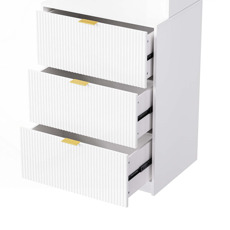 Centre média 112,5 po, Blanc