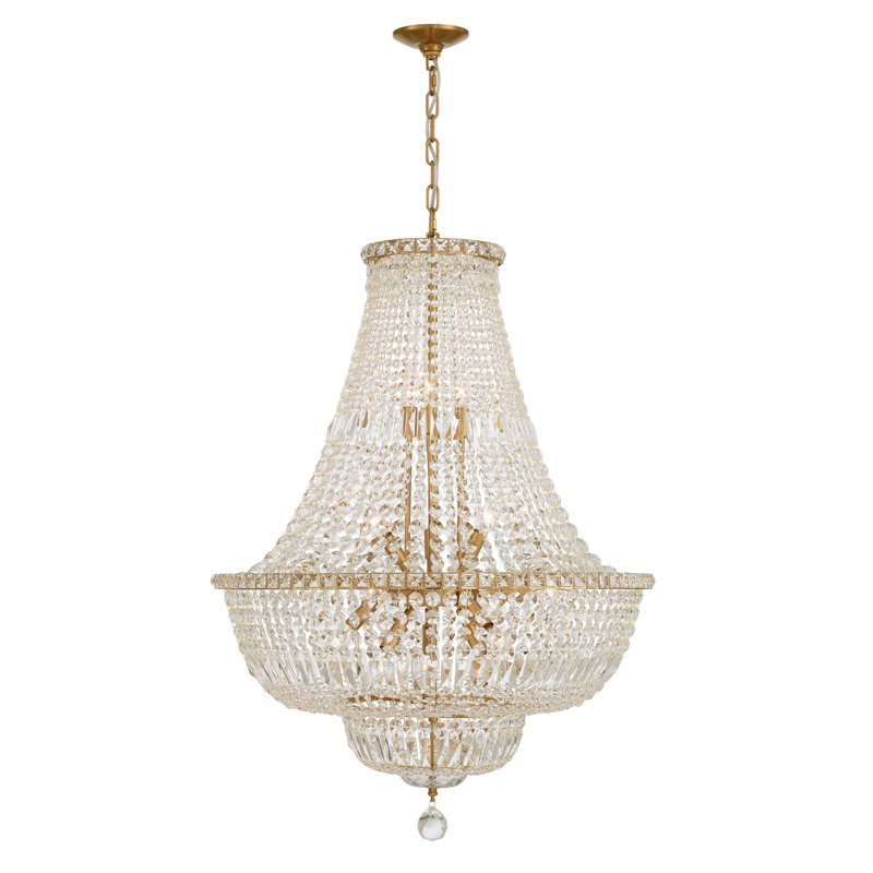 Lustre en laiton vieilli 28 po Roslyn