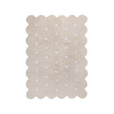 Biscuit Cotton Polka Dots Area Rug in White/Pink
