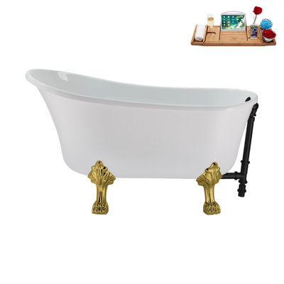 51.2'' x 25.6'' Freestanding Soaking Acrylic Bathtub