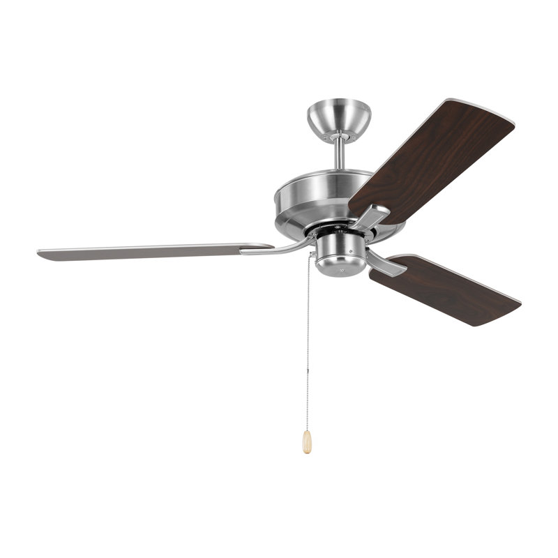 Ventilateur de plafond 48 po , Argent / noyer d'Amérique, Acier brossé