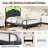 Modern Corduroy Upholstered Platform Bed with Metal Poster,LED Light & Arch Headboard-89440980-89440981