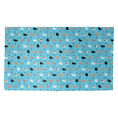 Tapis bleu marine chat Avicia