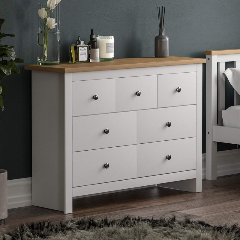 Morley 111.5cm W 7 - Drawer Chest of Drawers, White