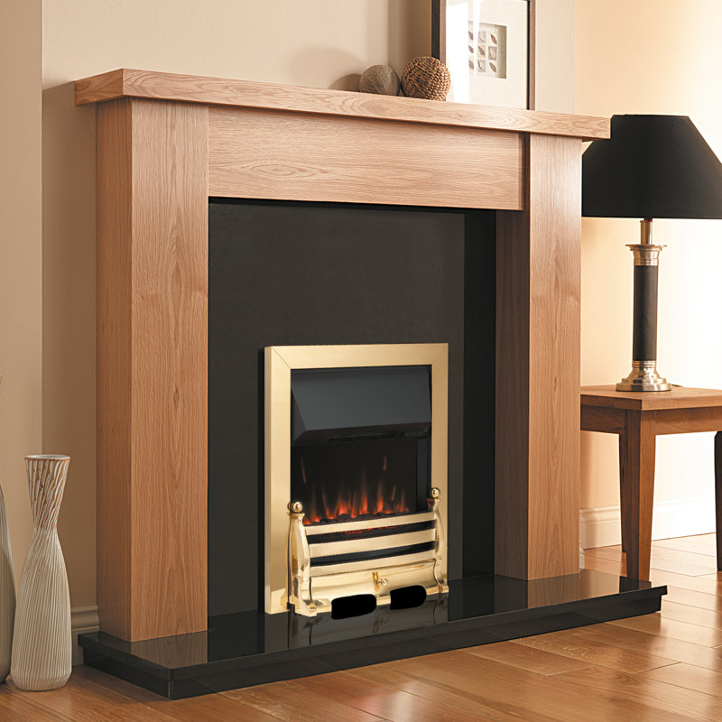Ida Belfry Heating 49cm W Electric Inset Fire, Brass