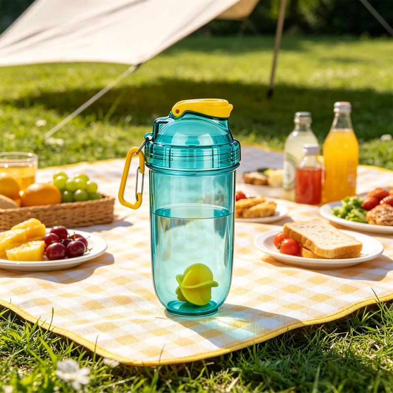Bouteille d'eau Remise en forme de tasse à eau de sport avec doseur 650ML, E