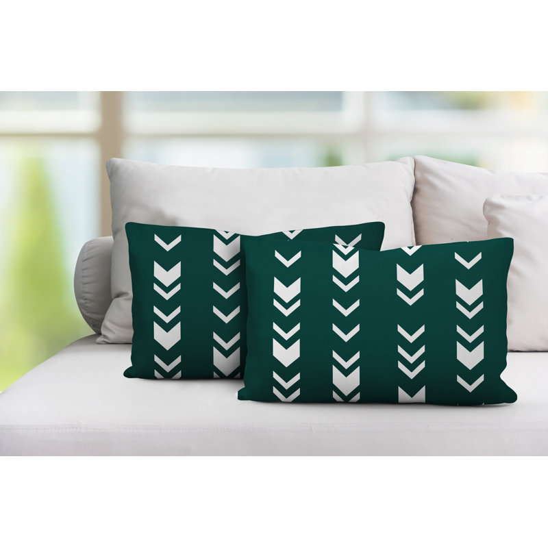 Coussin lombaire intérieur / extérieur Melba Arrow, Émeraude