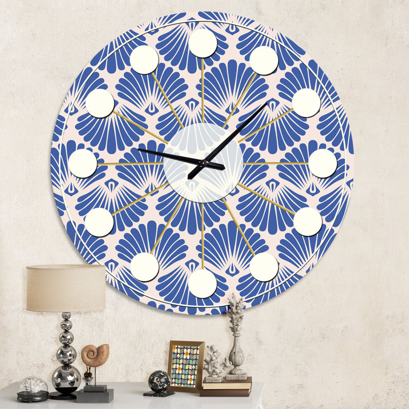 Horloge murale rétro Blue Waves - Mid-Century, Moyenne