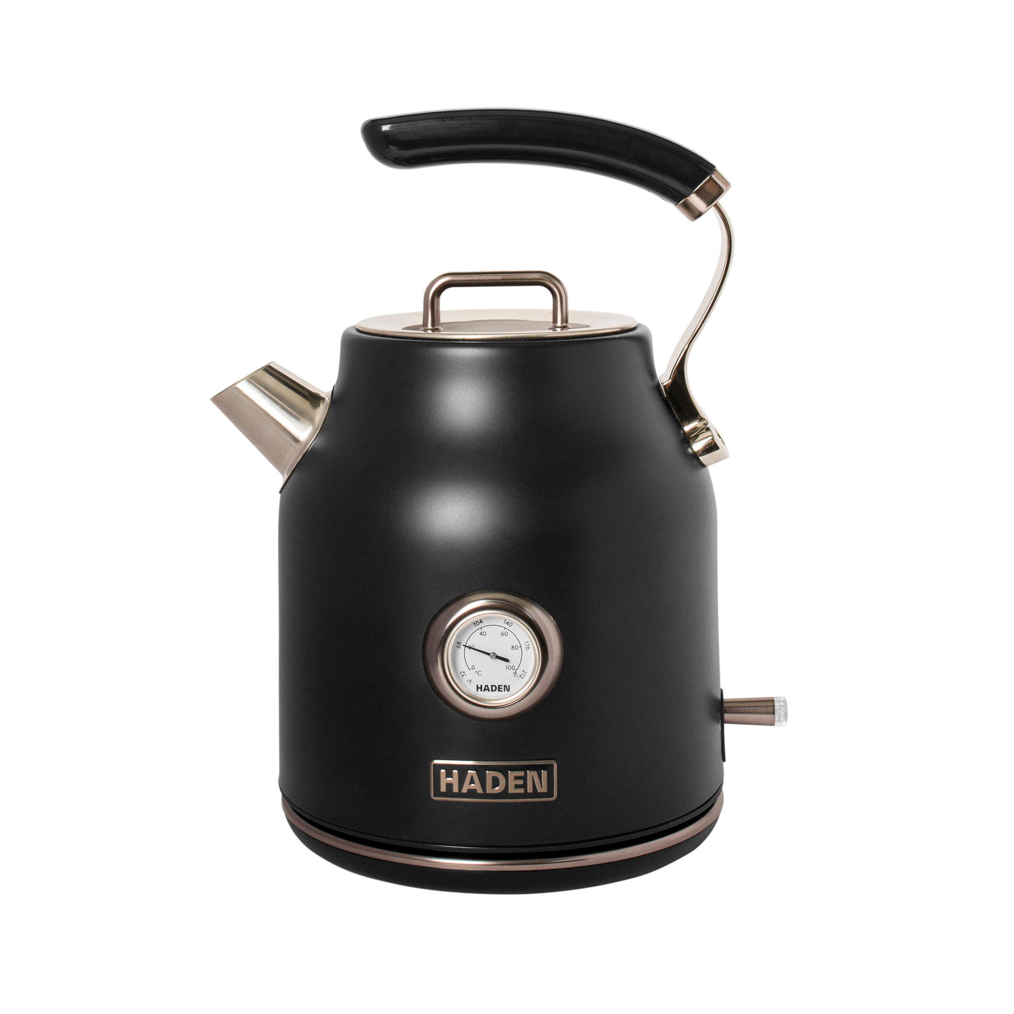 Haden Dorset Stainless Steel Electric Kettle, Black / Pewter