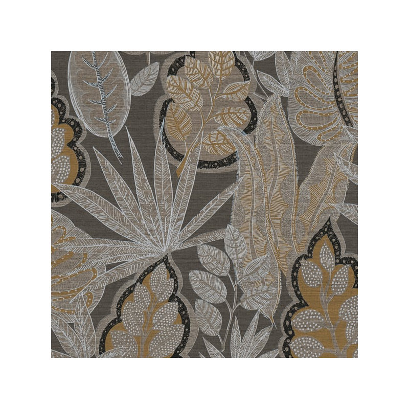 Galerie Flourish Blue Tree Leaf Wallpaper FL61114, Bronze/White
