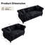 Canapé modulaire Chesterfield avec garniture cloutée et dossier capitonné-1535671836
