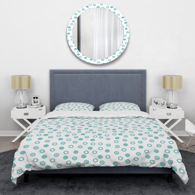 Green Abstract Dot Polyester Dots Duvet Cover