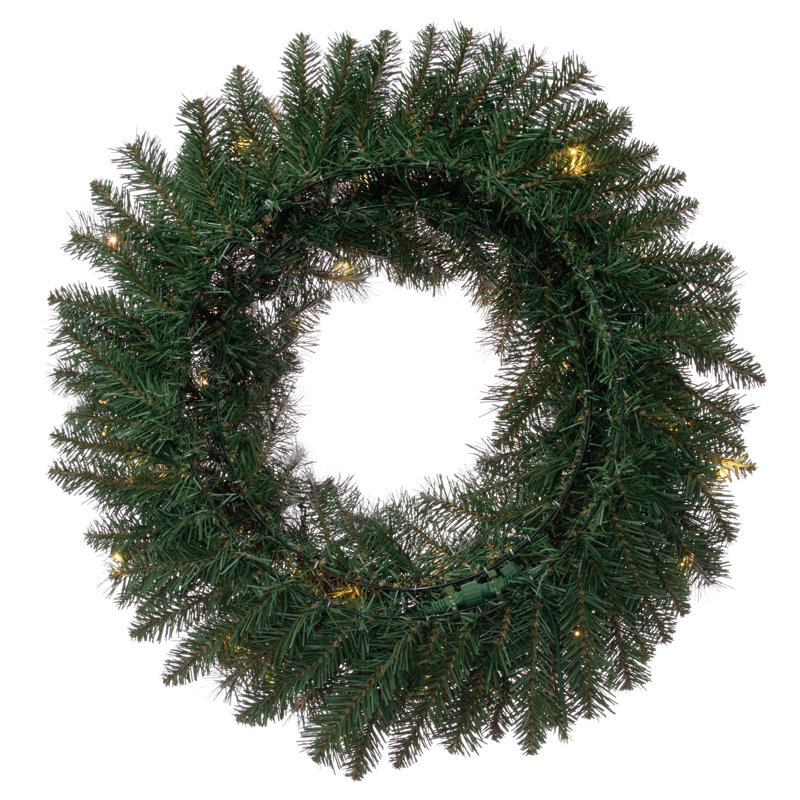  Couronne de sapin artificiel bleu 42 po avec 200 lumières DEL coaxiales à basse tension 6 mm à basse tension de 6 po