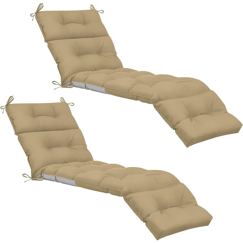 2-piece Chaise Lounge Cushion Set, Soft Brown Outdoor Indoor Replacement Lounge Chair Pads For Patio, Home, Office, Spring And Summer Use