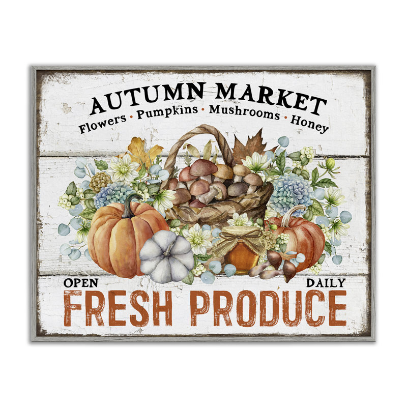 Art mural sur toile Fresh Fall Produce par Creatif Belle, Estampe numérique Farmhouse, H 16 po x l 20 po