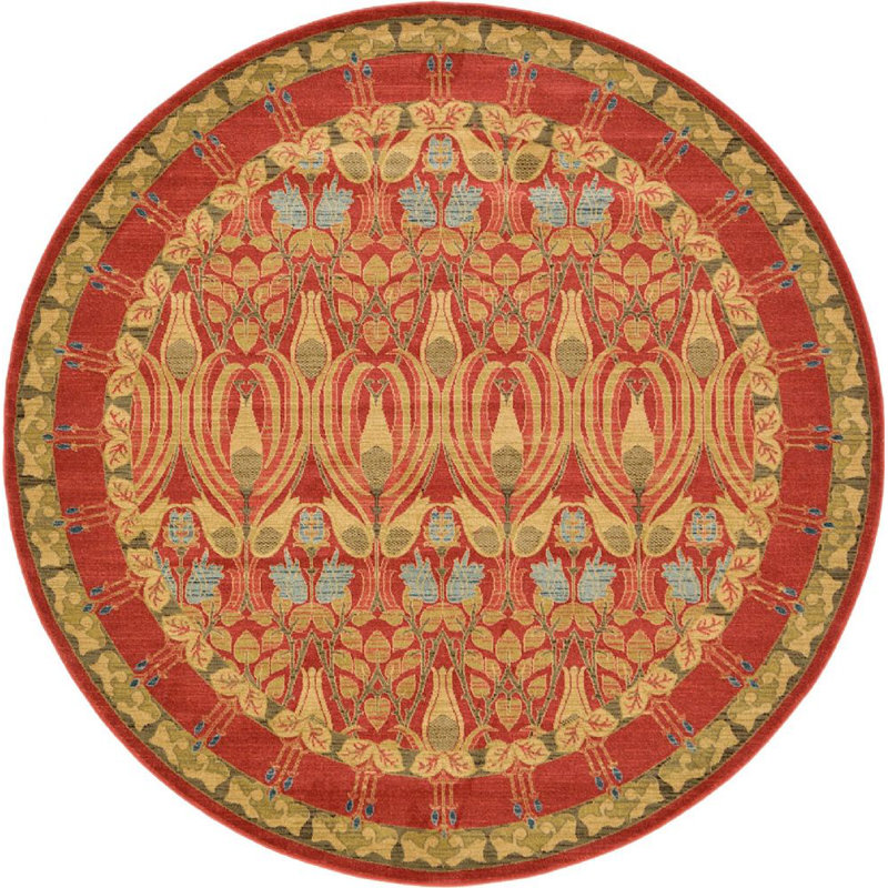 Moore Ikat Indoor Rug, Round 8'