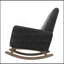 Chaise berçante en bois massif gris foncé