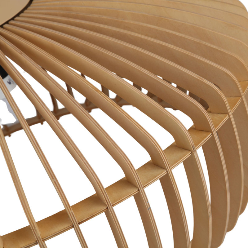 Luminaire suspendu en bois Selene, Naturel, Brun clair