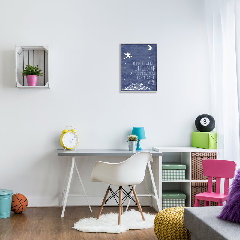 Bleu marine texturé scintillant Little Star, Estampe numérique Farmhouse, L 16 po x H 20 po