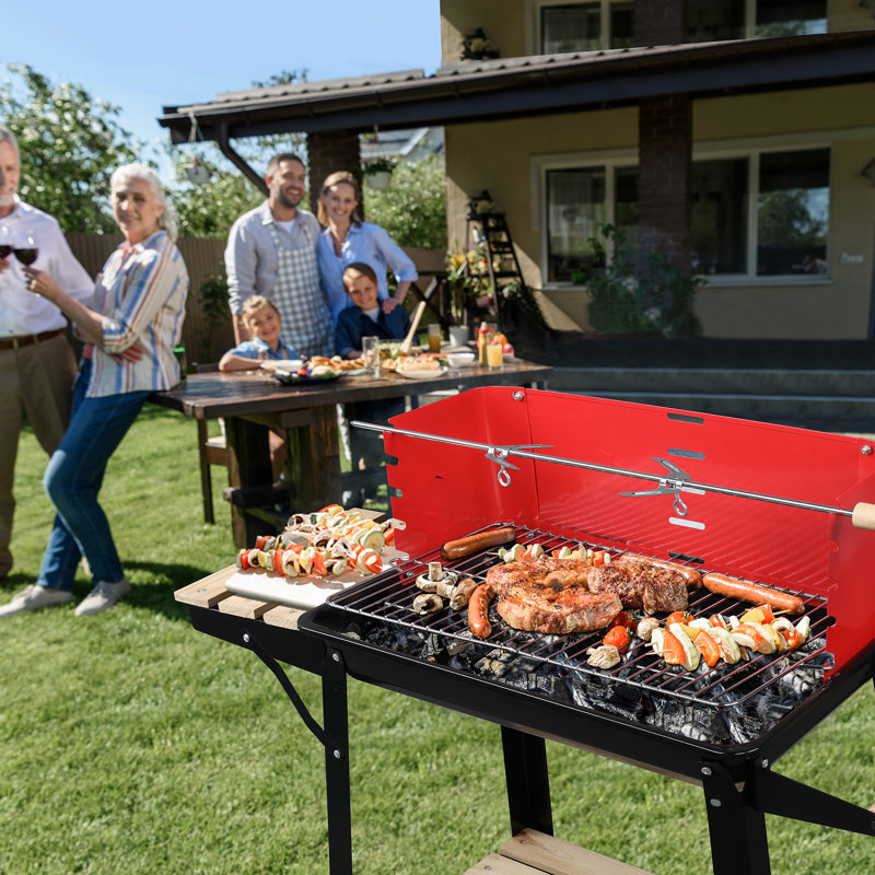 19" Charcoal Grill with Side Shelve