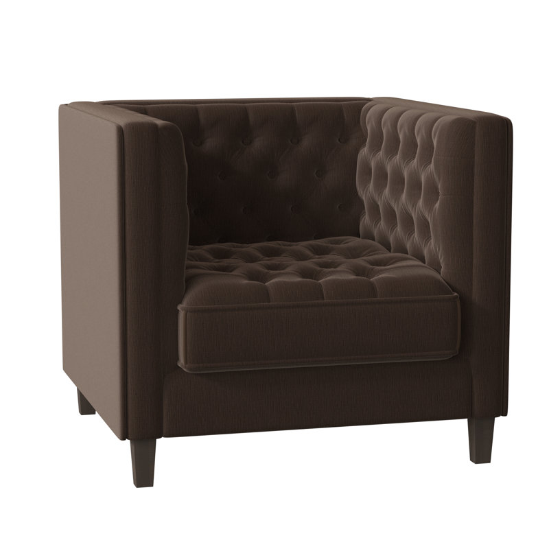 Jess Upholstered Armchair, Encore Espresso, Silver