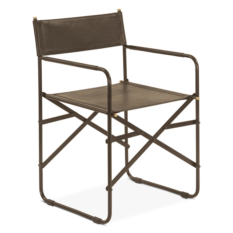 Medeiros 19" Director's Chair In Leather, Black