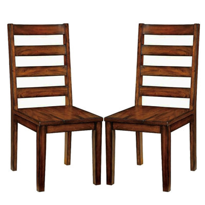 2 chaises en bois de chêne tabac - dossier pour la salle à manger