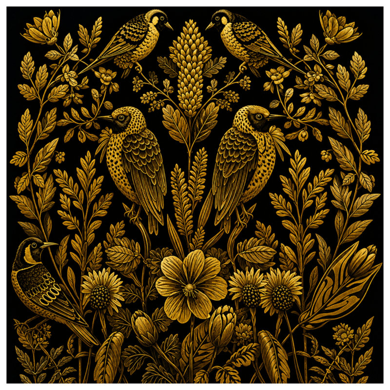Édredon botanique Golden Birds, Simple extra long