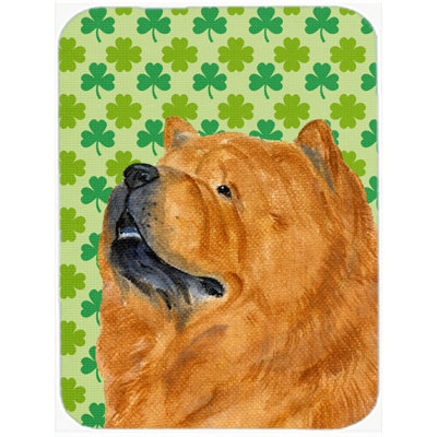 Caroline's Treasures Shamrock Lucky Irish Chow Chow St. Patrick's Day Portrait Glass Cutting Board