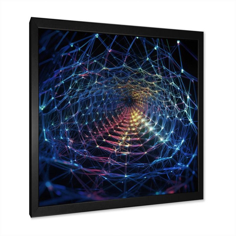 Futuriste Infinity Matrix I - Fractals, impression d'art mural, H 30 po x l 30 po x P 1 po, Cadre simple noir
