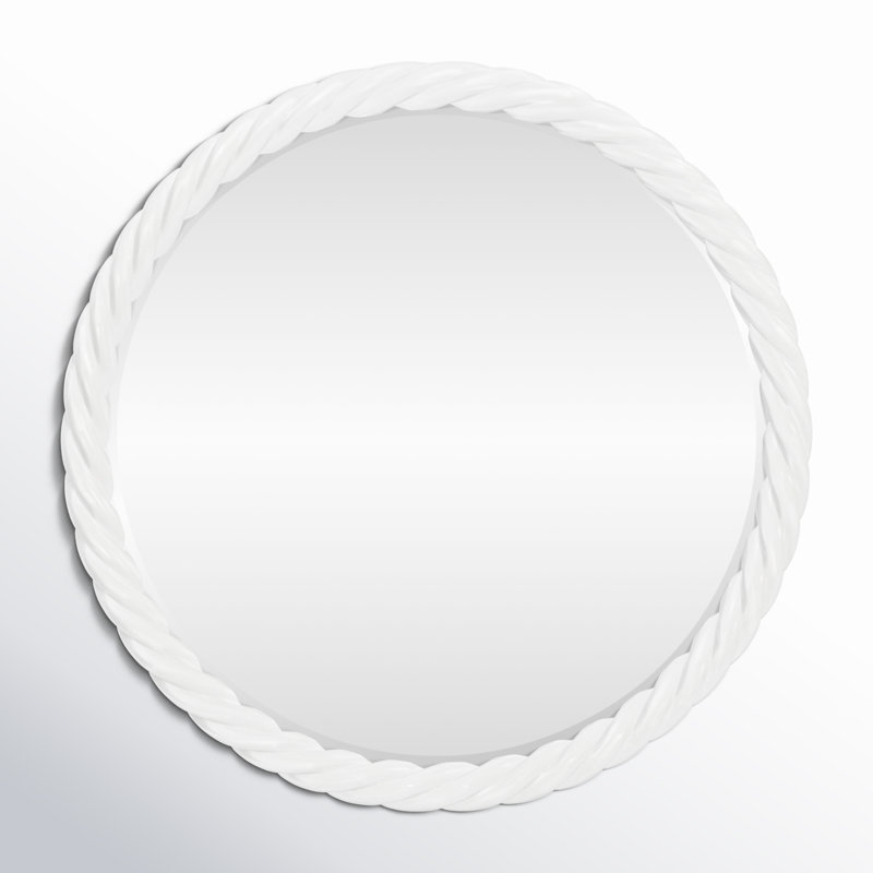 Mara Round Mirror, White