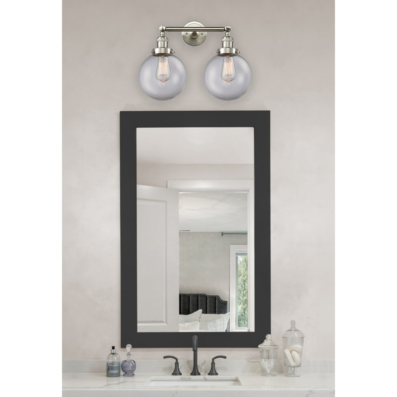 Clementina 2 - Light Dimmable Vanity Light, Clear, 60 Watt Vintage Incandescent Bulb, Brushed Satin Nickel