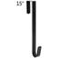 Cintre de 15 po pour porte d'entrée, cintre de porte en acier robuste, crochet de suspension au-dessus de la porte (noir, 1)