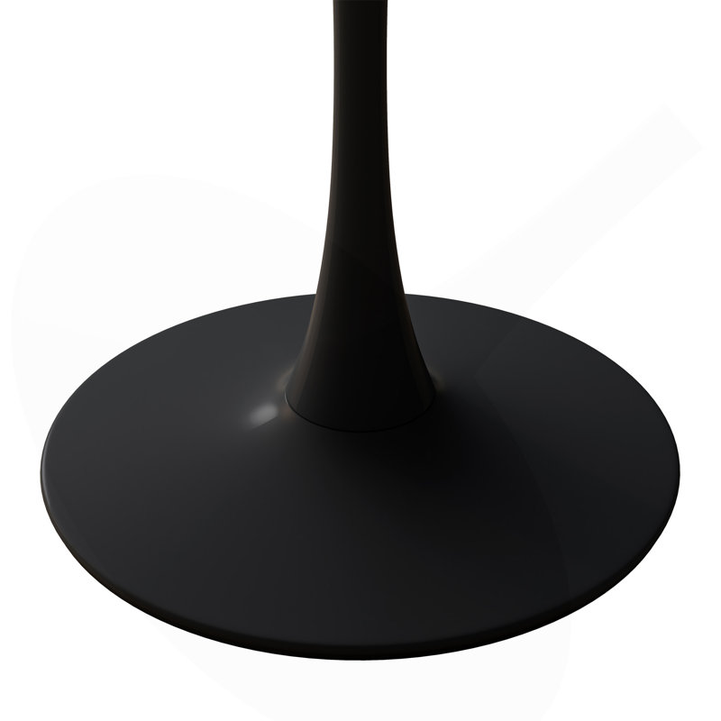 Table basse 31,50 "octogonale moderne avec plateau en marbre noir imprimé, Noir