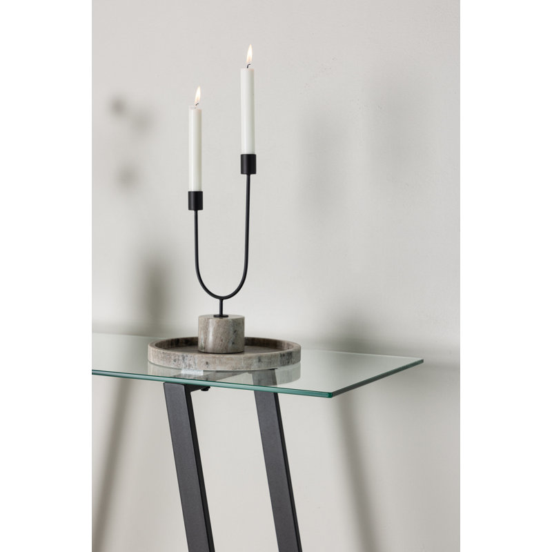 Daimarely 40cm Glass Top Console Table
