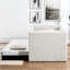 Lit de jour simple avec conception escamotable - Lit tapissier en velours côtelé beige pour plus d'espace et de tissu-2089525714