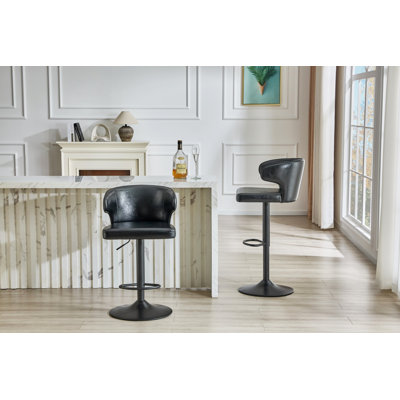 Ergonomic Adjustable Swivel Bar Stool with High-Back Support