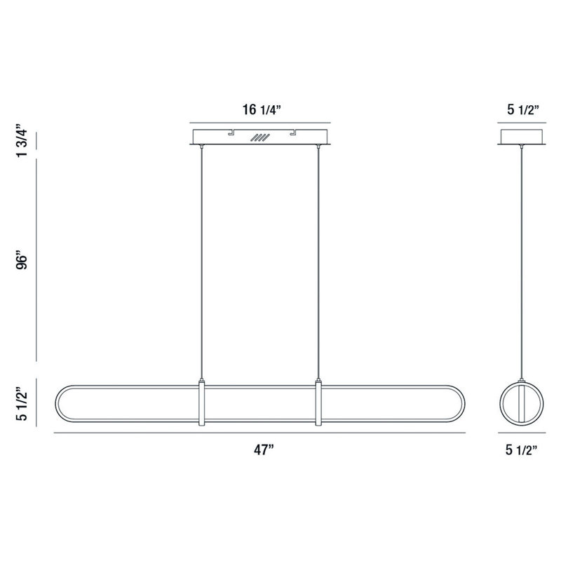 1 - Light LED Single Pendant, Satin Gold