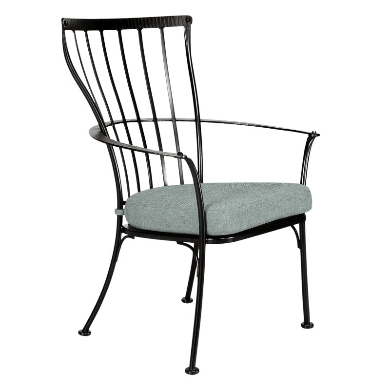Monterra Outdoor Dining Armchair, Carbon Black, Sash Denim